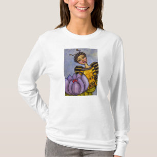 Hübsche Hummel Bee Fairy Lila Blume T-Shirt