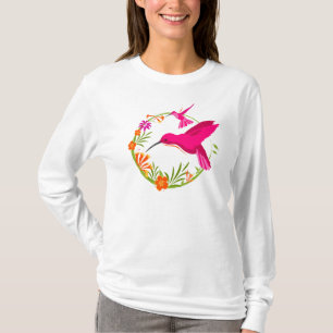 Hübsche Hummingvögel und Blume T-Shirt