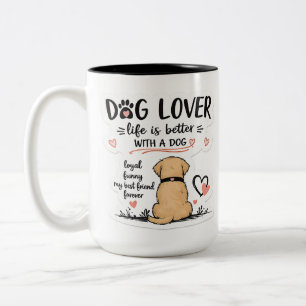 Hübsche Hunde-Liebhaber-Kaffeetasse für Tierbesitz Zweifarbige Tasse