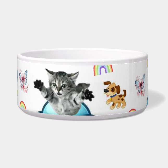 Hübsche Hundeschüssel Katze Hund Maus Regenbogen  Napf (Vorderseite)
