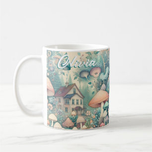 Hübsche Hütte Whimsical Village Personalisiert Kaffeetasse