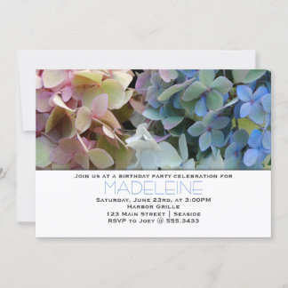 Hübsche Hydrangeas Floral Geburtstagsparty Einladu Einladung