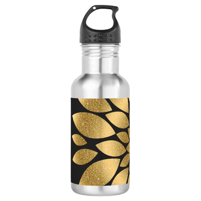 Hübsche Imitate Glitzer abstrakte Blume Trinkflasche (Vorderseite)