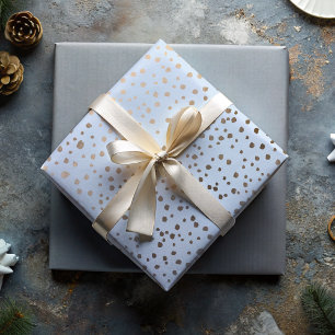 Hübsche Imitate Gold & Blue Spot Muster Geschenkpapier Set
