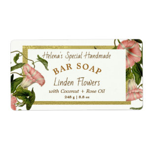 Hübsche Imitate Gold Floral Label für handgemachte
