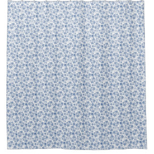 Hübsche Indigozie Blue Ethnic Floral Print Duschvorhang