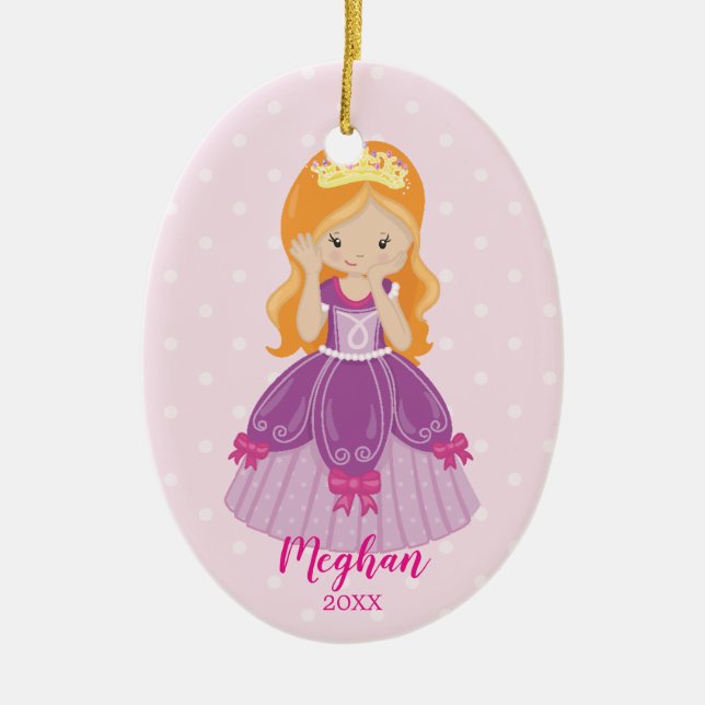 Hübsche Ingwer-Prinzessin Christmas Ornament (Vorne)