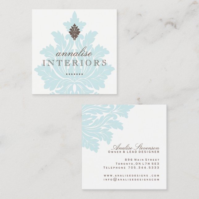 Hübsche Innenarchitekt-Geschäfts-Karten Quadratische Visitenkarte (Vorne/Hinten)