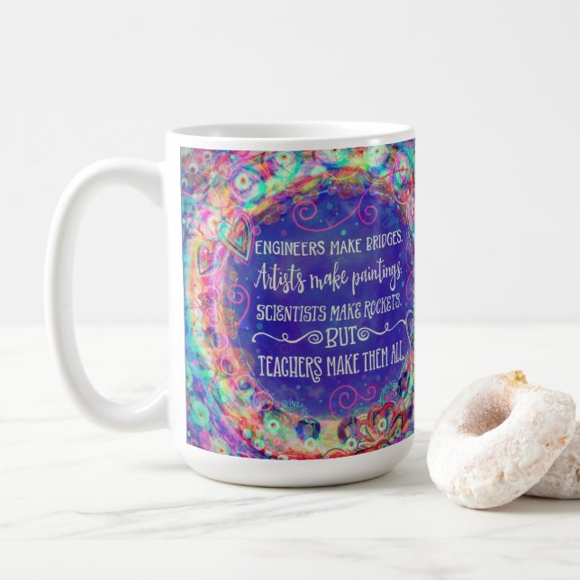 Hübsche Inspirationsquelle für Teacher-Zitat-Inspi Kaffeetasse (Mit Donut)