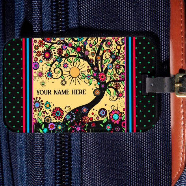 Hübsche Inspirivity Fun Floral Tree individuell an Gepäckanhänger (Von Creator hochgeladen)
