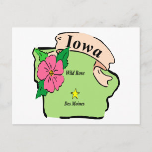 Hübsche Iowa-Karte Postkarte