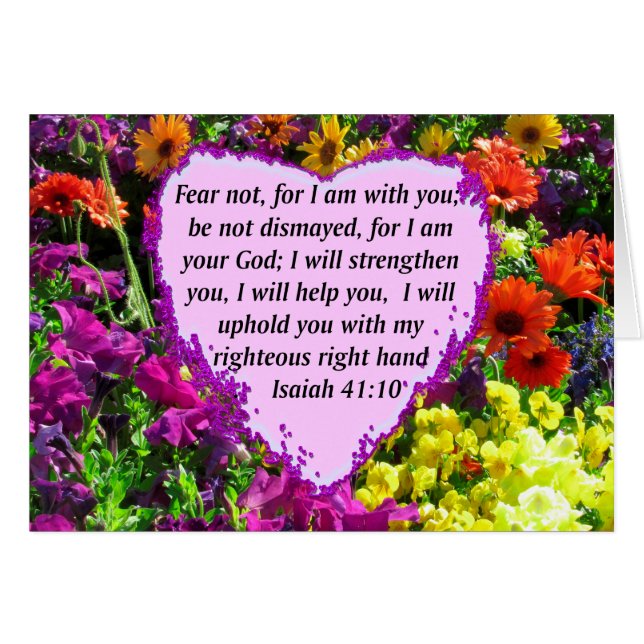 HÜBSCHE ISAIAH 41:10 BLUMENDESIGN (Vorderseite (Horizontal))