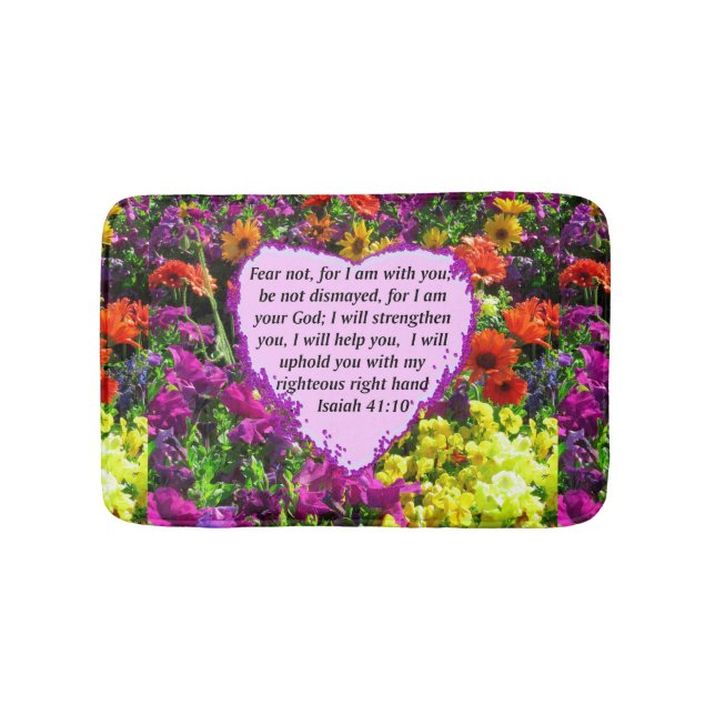 HÜBSCHE ISAIAH 41:10 BLUMENDESIGN BADEMATTE (Vorderseite)