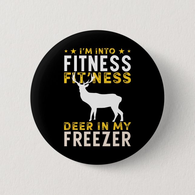 Hübsche Jagd Hirsch Ich bin in Fitness Hirsch Hunt Button (Vorderseite)