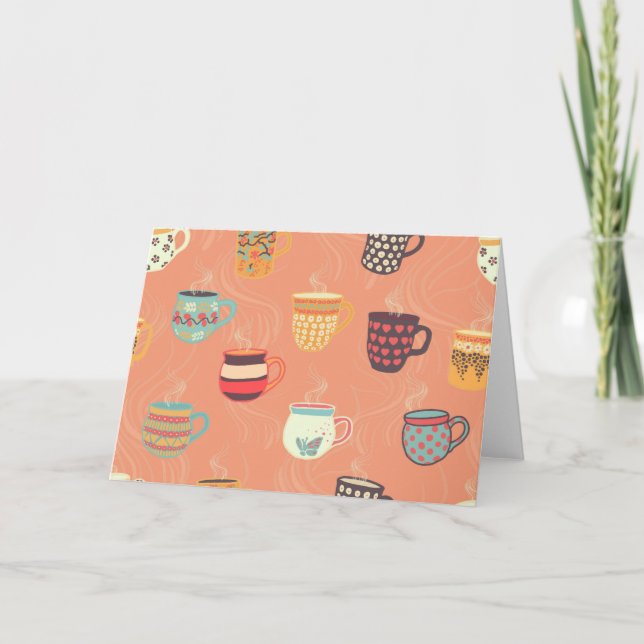 Hübsche Kaffee-Tee-Tasse Dankeskarte (Vorderseite)