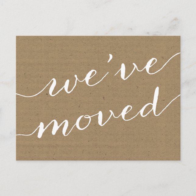 Hübsche Kalligrafie | Adressänderung Ankündigungspostkarte (Vorderseite)