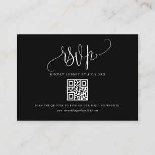 Hübsche Kalligrafie Script Black QR Code UAWG Begleitkarte