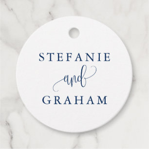 Hübsche Kalligrafie Script Blue Wedding Vielen Dan Geschenkanhänger