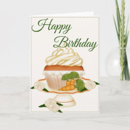 Hübsche Karottenkuchen Cupcake Geburtstagskarte Karte