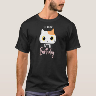 Hübsche Katze 17. Geburtstag Katzen Katzenbesitzer T-Shirt