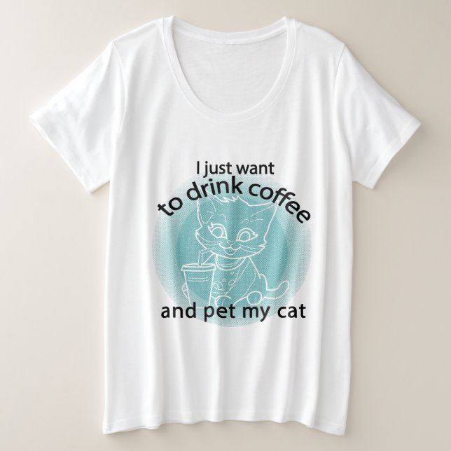 Hübsche Katze Große Größe T-Shirt (Design vorne)
