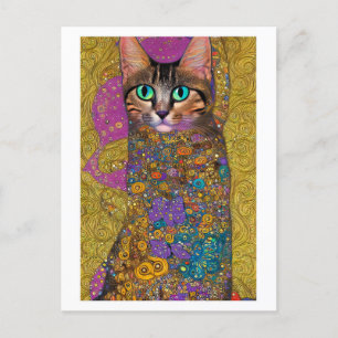 Hübsche Katze - im Stil von Klimt Postkarte