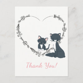 Hübsche Katze, Kätzchen und Blume Herzlichen Dank Postkarte