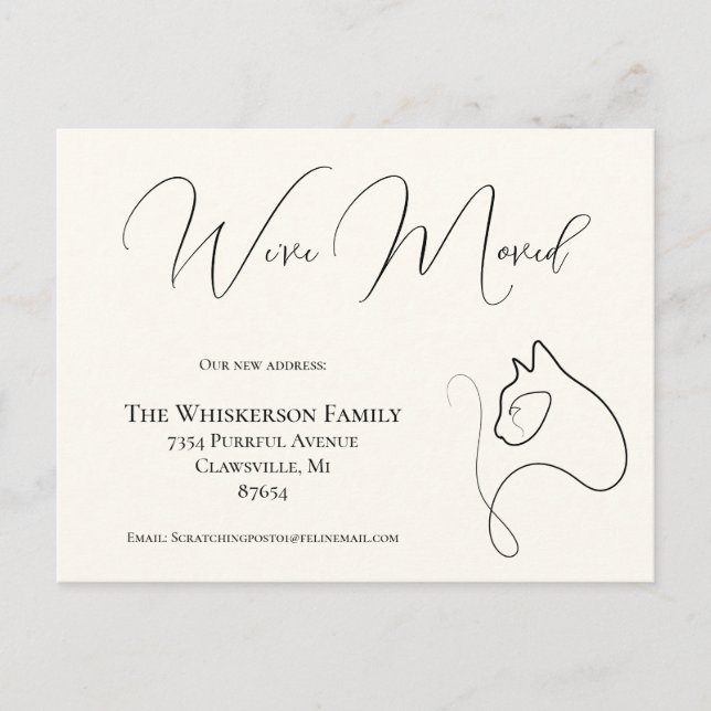 Hübsche Katze Schwarz & Elfenbein Wir haben die An Postkarte (Vorderseite)
