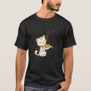 Hübsche Katze spielt nette Violin Kostüm T-Shirt