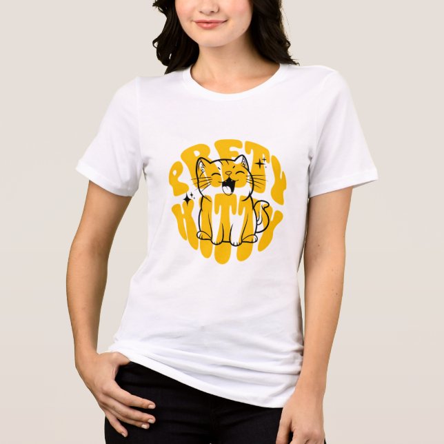 Hübsche Katze süße Katze Tri-Blend Shirt (Vorderseite)