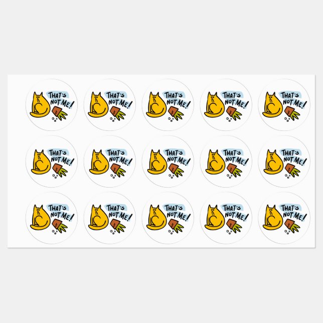 Hübsche Katze und ein gestürzter Blume Etiketten (Blatt)