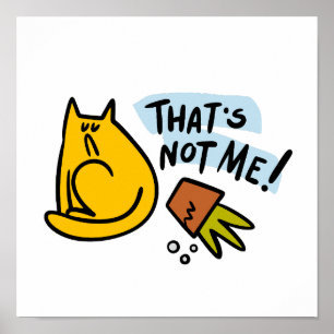 Hübsche Katze und ein gestürzter Blume Poster