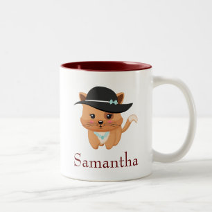 Hübsche Katze Zweifarbige Tasse