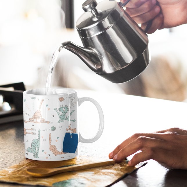 Hübsche Katzen im Niedlichen Stil Kaffeetasse (Von Creator hochgeladen)