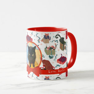 Hübsche Katzen in Weihnachtskästen Personalisierte Tasse