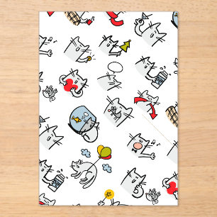 Hübsche Katzen, Milch und Magie. Acryleinladungen