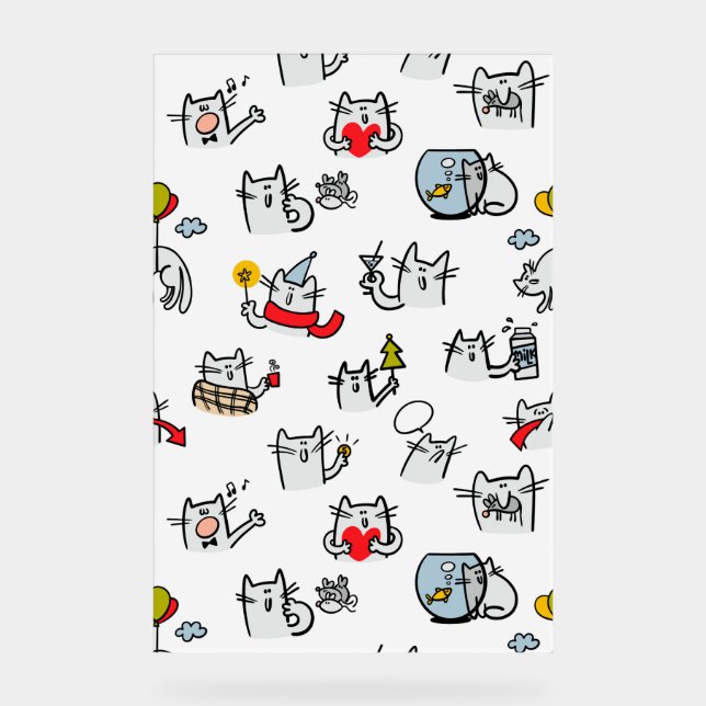 Hübsche Katzen, Milch und Magie Acrylschild (Vorderseite)