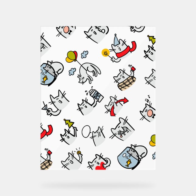 Hübsche Katzen, Milch und Magie. Acrylschild (Vorderseite)
