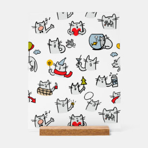 Hübsche Katzen, Milch und Magie. Acrylschild