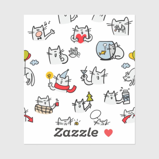 Hübsche Katzen, Milch und Magie. Aufkleber (Blatt)
