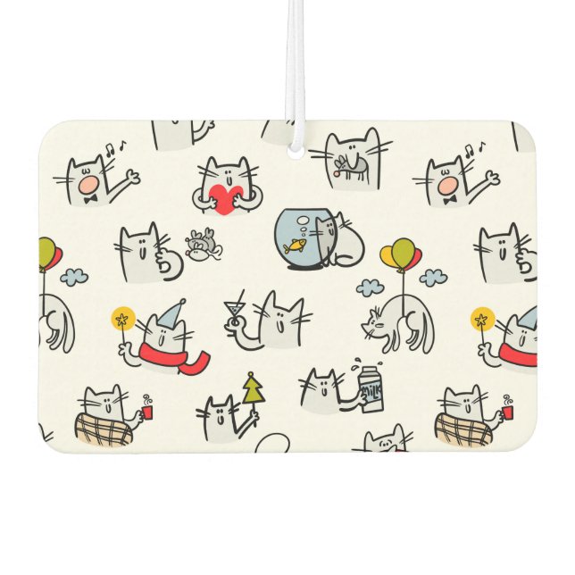 Hübsche Katzen, Milch und Magie. Autolufterfrischer (Vorderseite)