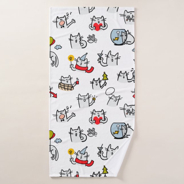 Hübsche Katzen, Milch und Magie. Badehandtuch (Badehandtuch)