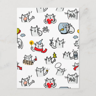 Hübsche Katzen, Milch und Magie. Begleitkarte