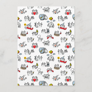 Hübsche Katzen, Milch und Magie. Begleitkarte