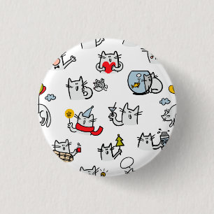 Hübsche Katzen, Milch und Magie. Button