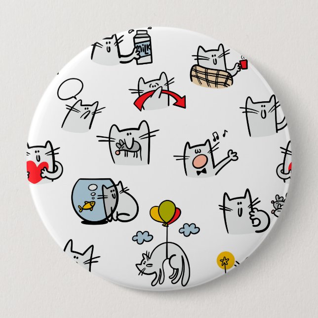 Hübsche Katzen, Milch und Magie. Button (Vorderseite)