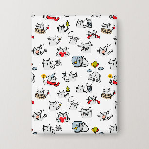 Hübsche Katzen, Milch und Magie. Button