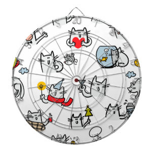 Hübsche Katzen, Milch und Magie. Dartscheibe
