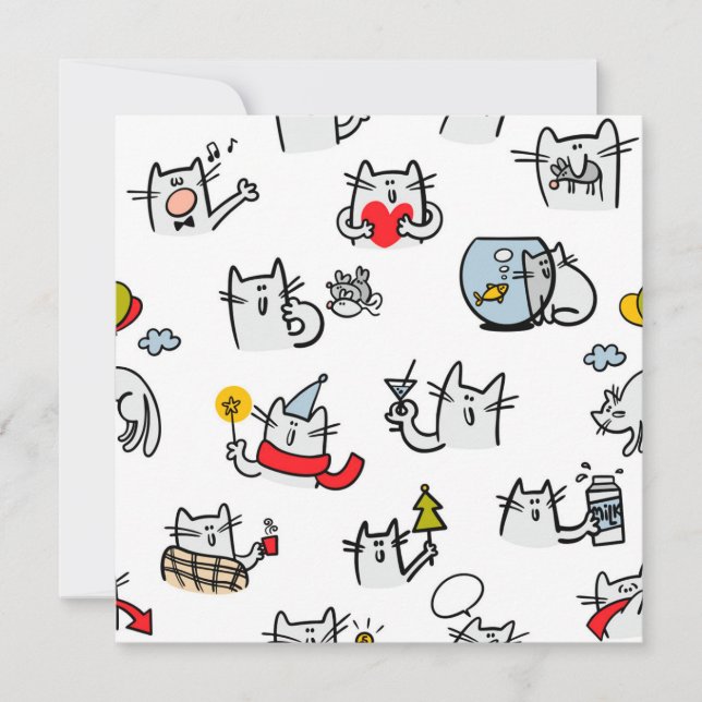 Hübsche Katzen, Milch und Magie. Einladung (Vorderseite)