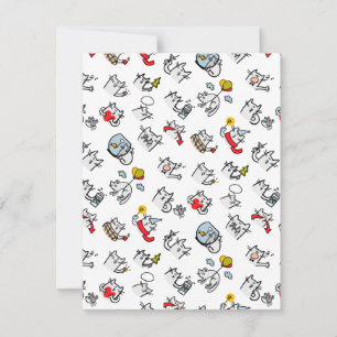 Hübsche Katzen, Milch und Magie. Feiertagskarte